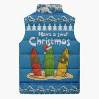 Santa Fist Christmas Sleeveless Puffer Jacket Xmas Holiday Patterns - Wonder Print Shop