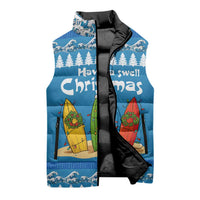 Santa Fist Christmas Sleeveless Puffer Jacket Xmas Holiday Patterns - Wonder Print Shop