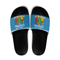 Santa Fist Christmas Slide Sandals Xmas Holiday Patterns - Wonder Print Shop