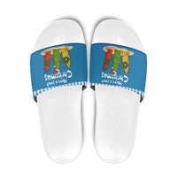 Santa Fist Christmas Slide Sandals Xmas Holiday Patterns - Wonder Print Shop