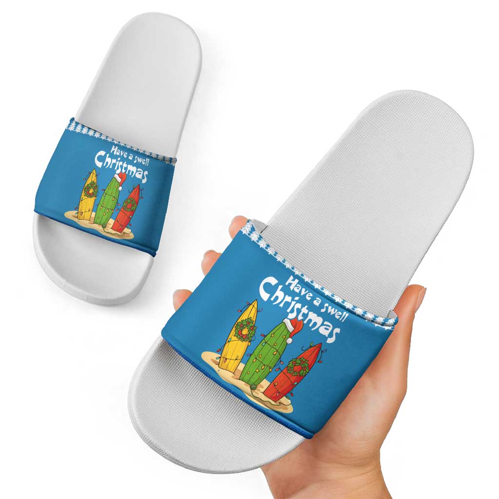 Santa Fist Christmas Slide Sandals Xmas Holiday Patterns - Wonder Print Shop