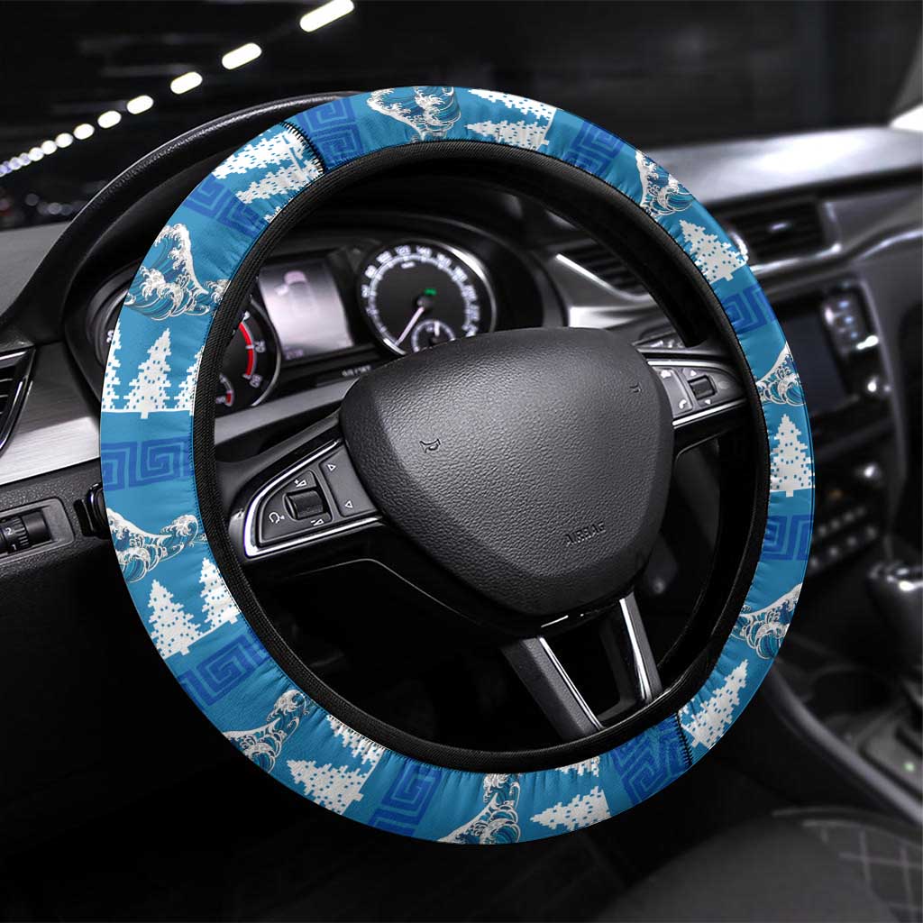 Santa Fist Christmas Steering Wheel Cover Xmas Holiday Patterns - Wonder Print Shop