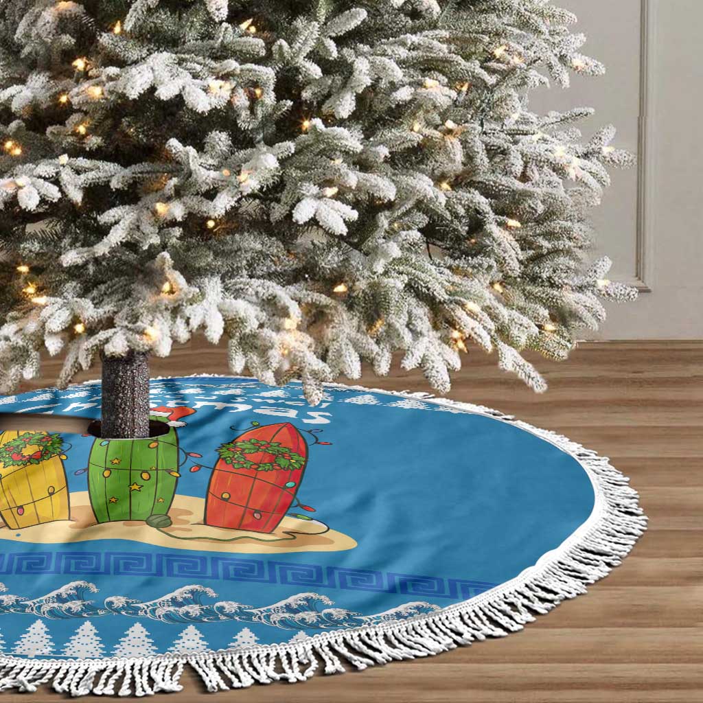 Santa Fist Christmas Tree Skirt Xmas Holiday Patterns - Wonder Print Shop