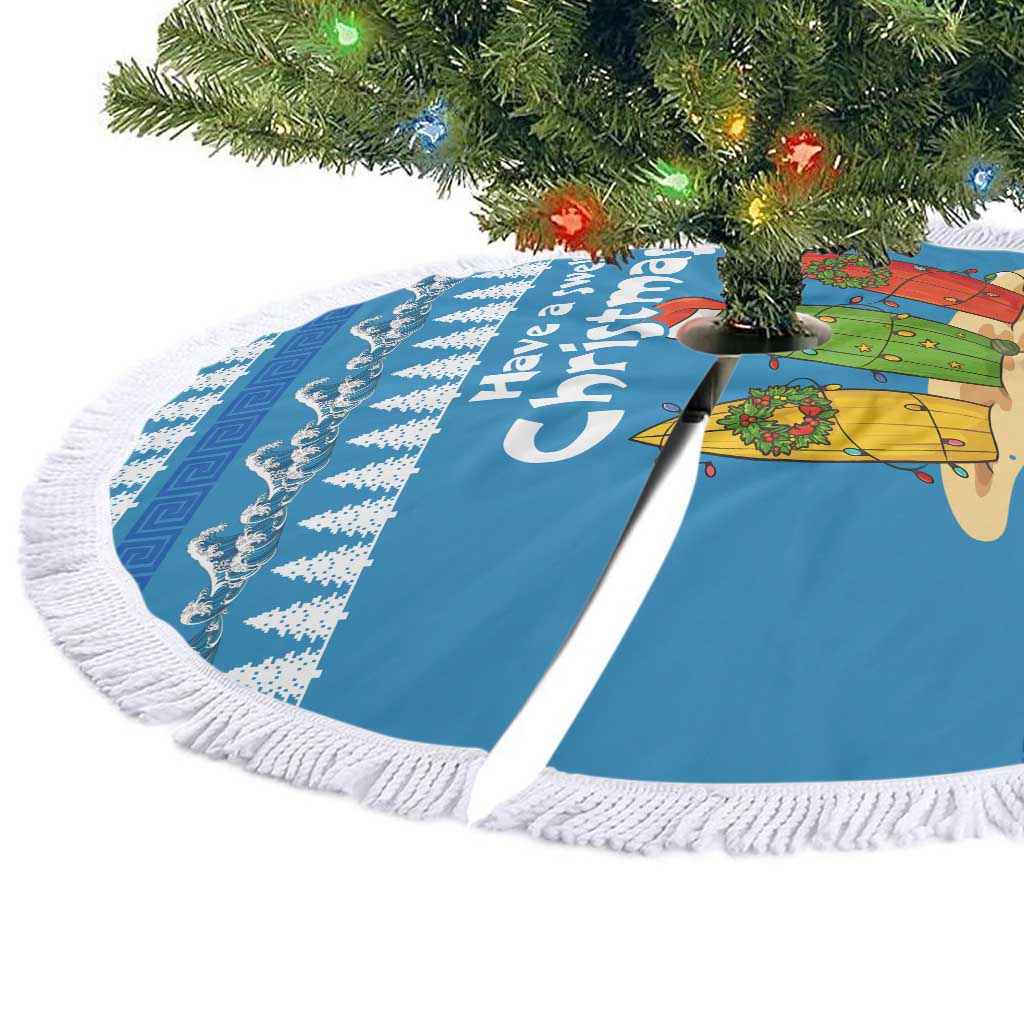 Santa Fist Christmas Tree Skirt Xmas Holiday Patterns - Wonder Print Shop