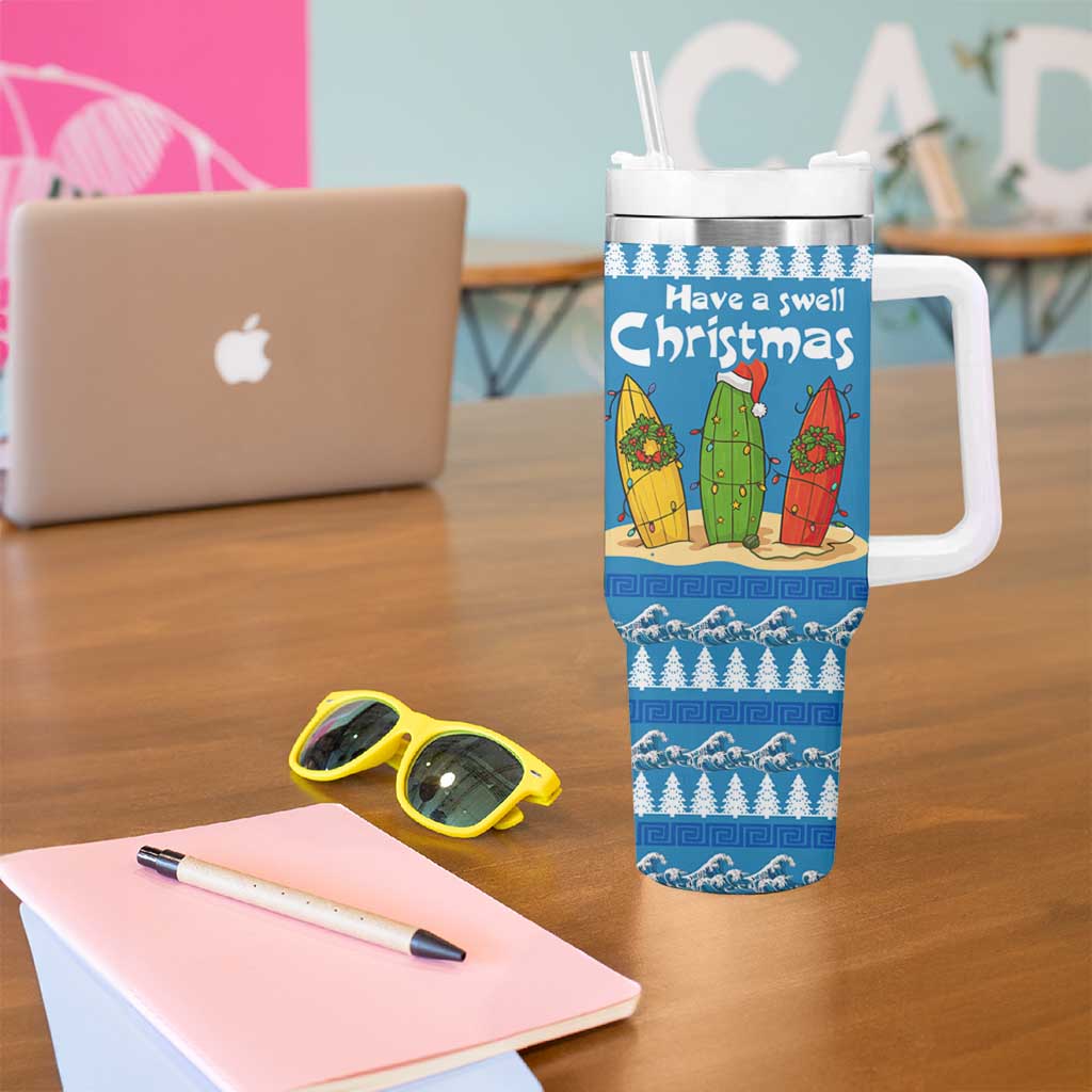 Santa Fist Christmas Tumbler With Handle Xmas Holiday Patterns - Wonder Print Shop