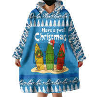Santa Fist Christmas Wearable Blanket Hoodie Xmas Holiday Patterns - Wonder Print Shop