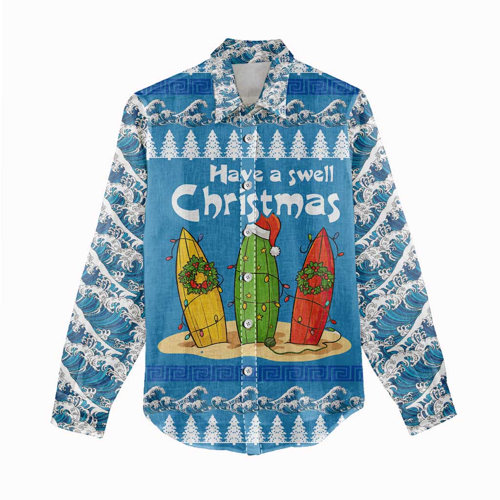 Santa Fist Christmas Women Casual Shirt Xmas Holiday Patterns - Wonder Print Shop