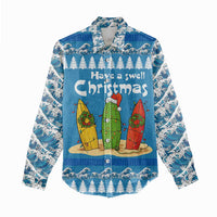 Santa Fist Christmas Women Casual Shirt Xmas Holiday Patterns - Wonder Print Shop