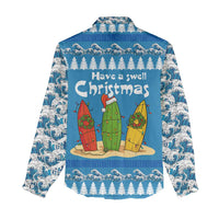 Santa Fist Christmas Women Casual Shirt Xmas Holiday Patterns - Wonder Print Shop