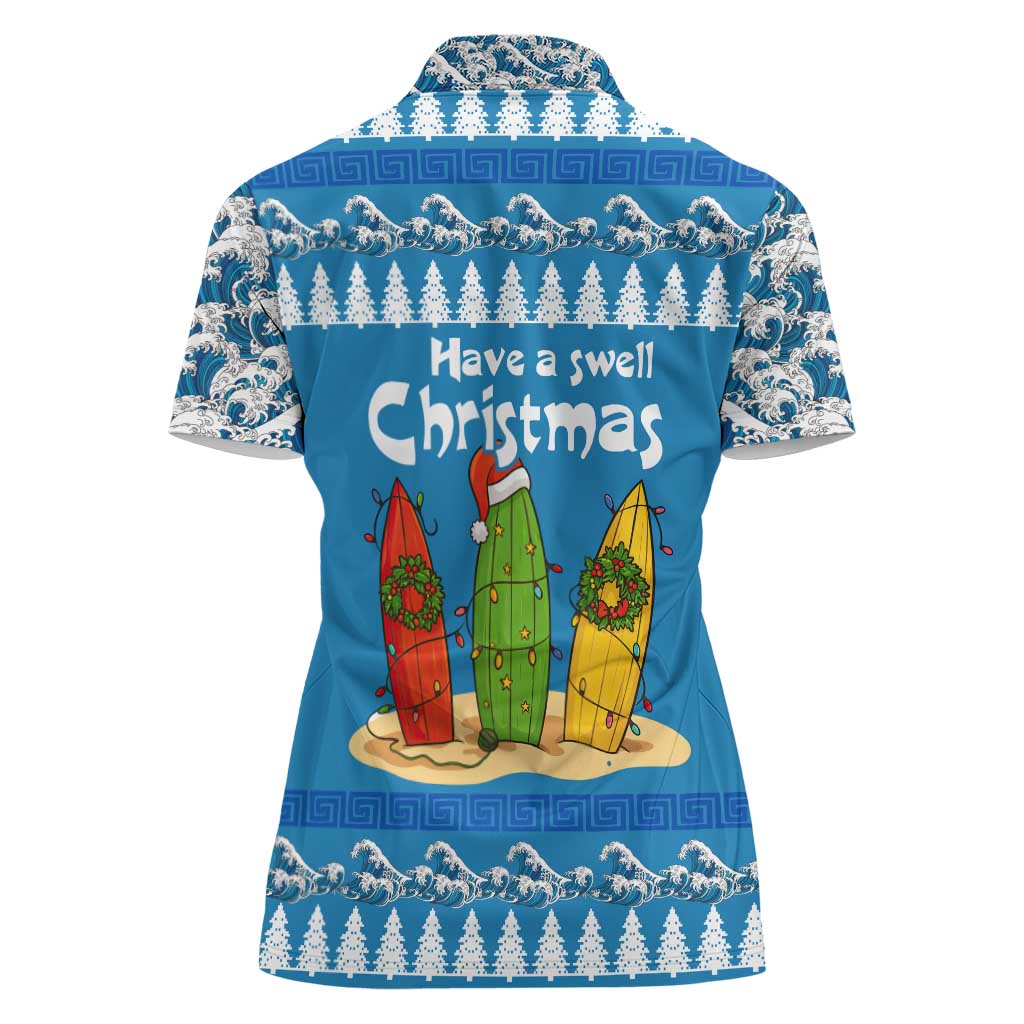 Santa Fist Christmas Women Polo Shirt Xmas Holiday Patterns - Wonder Print Shop