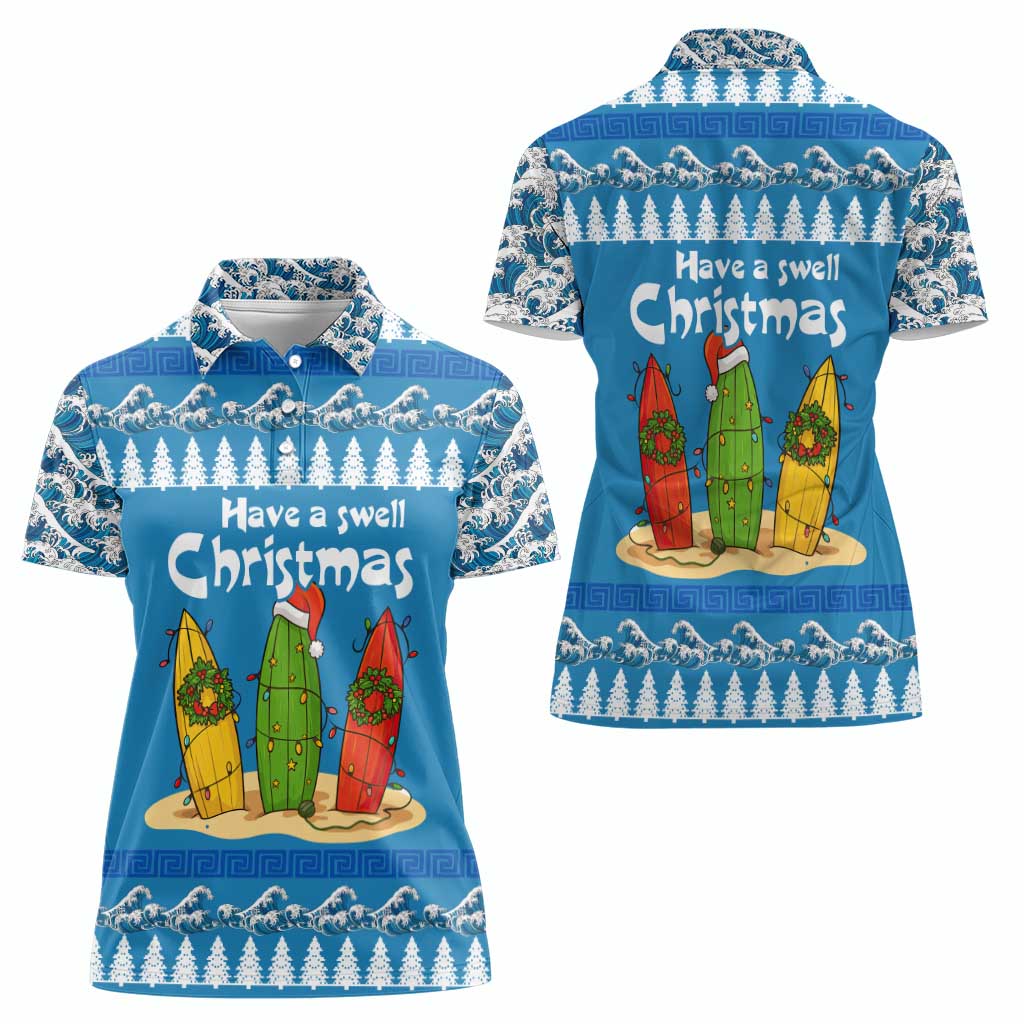 Santa Fist Christmas Women Polo Shirt Xmas Holiday Patterns - Wonder Print Shop