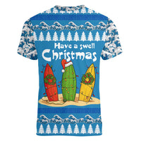 Santa Fist Christmas Women V-Neck T-Shirt Xmas Holiday Patterns - Wonder Print Shop