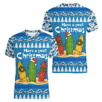 Santa Fist Christmas Women V-Neck T-Shirt Xmas Holiday Patterns - Wonder Print Shop