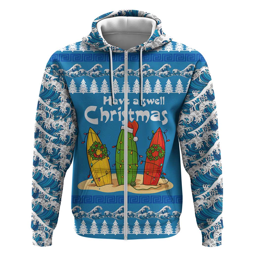 Santa Fist Christmas Zip Hoodie Xmas Holiday Patterns - Wonder Print Shop