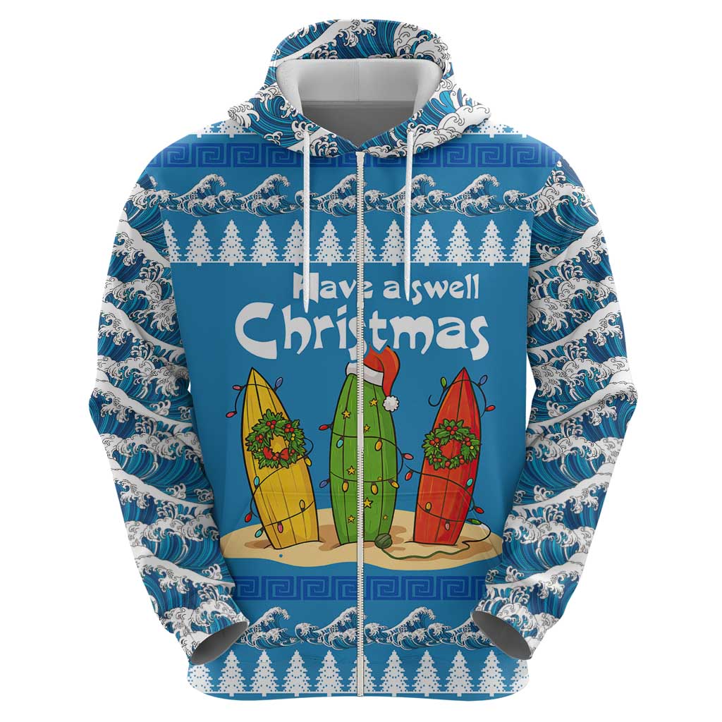 Santa Fist Christmas Zip Hoodie Xmas Holiday Patterns - Wonder Print Shop