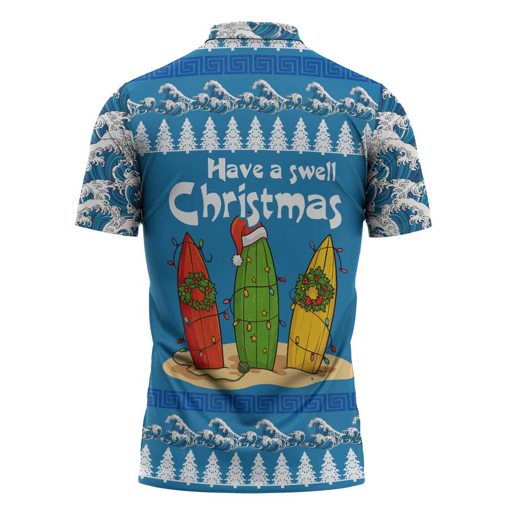 Santa Fist Christmas Zipper Polo Shirt Xmas Holiday Patterns - Wonder Print Shop