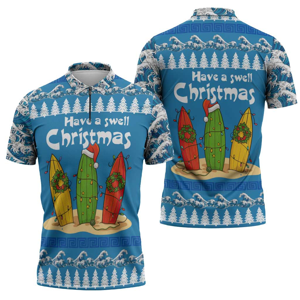 Santa Fist Christmas Zipper Polo Shirt Xmas Holiday Patterns - Wonder Print Shop
