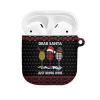 Santa Just Bring Wine Christmas AirPods Case Xmas Holiday Patterns - Wonder Print Shop