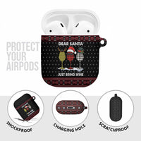 Santa Just Bring Wine Christmas AirPods Case Xmas Holiday Patterns - Wonder Print Shop