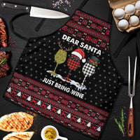 Santa Just Bring Wine Christmas Apron Xmas Holiday Patterns - Wonder Print Shop