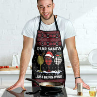 Santa Just Bring Wine Christmas Apron Xmas Holiday Patterns - Wonder Print Shop