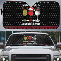Santa Just Bring Wine Christmas Auto Sun Shade Xmas Holiday Patterns - Wonder Print Shop