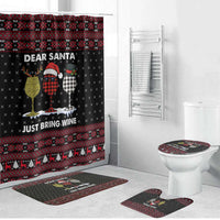 Santa Just Bring Wine Christmas Bathroom Set Xmas Holiday Patterns - Wonder Print Shop