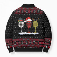 Santa Just Bring Wine Christmas Bomber Puffer Jacket Xmas Holiday Patterns - Wonder Print Shop