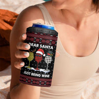 Santa Just Bring Wine Christmas 4 in 1 Can Cooler Tumbler Xmas Holiday Patterns - Wonder Print Shop