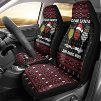 Santa Just Bring Wine Christmas Car Seat Cover Xmas Holiday Patterns - Wonder Print Shop