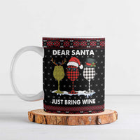 Santa Just Bring Wine Christmas Ceramic Mug Xmas Holiday Patterns - Wonder Print Shop