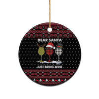 Santa Just Bring Wine Christmas Ceramic Ornament Xmas Holiday Patterns - Wonder Print Shop