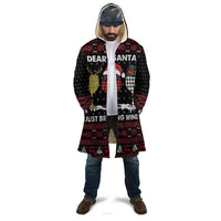 Santa Just Bring Wine Christmas Cloak Xmas Holiday Patterns - Wonder Print Shop