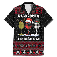 Santa Just Bring Wine Christmas Family Matching Mermaid Dress and Hawaiian Shirt Xmas Holiday Patterns - Wonder Print Shop