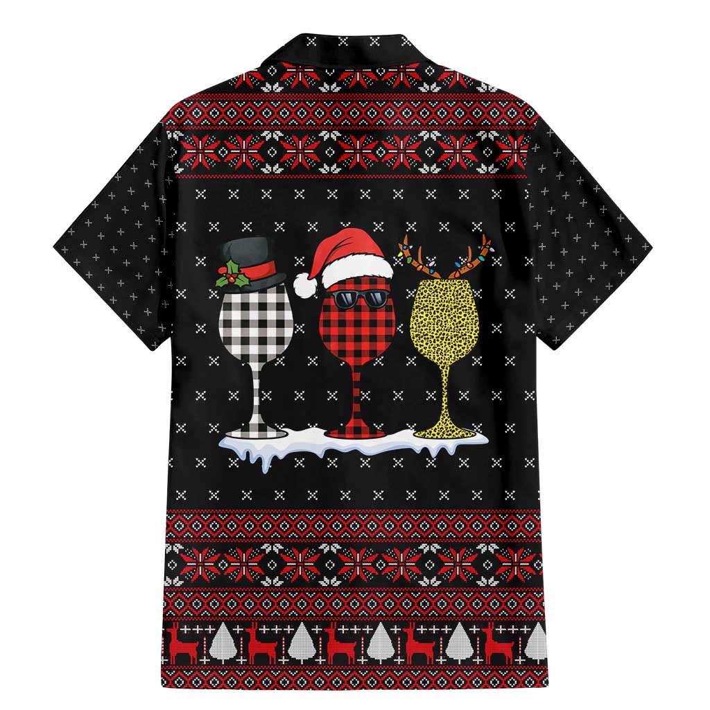 Santa Just Bring Wine Christmas Family Matching Mermaid Dress and Hawaiian Shirt Xmas Holiday Patterns - Wonder Print Shop