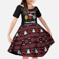 Santa Just Bring Wine Christmas Family Matching Off The Shoulder Long Sleeve Dress and Hawaiian Shirt Xmas Holiday Patterns - Wonder Print Shop