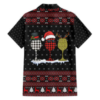 Santa Just Bring Wine Christmas Family Matching Off The Shoulder Long Sleeve Dress and Hawaiian Shirt Xmas Holiday Patterns - Wonder Print Shop
