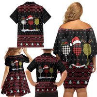 Santa Just Bring Wine Christmas Family Matching Off Shoulder Short Dress and Hawaiian Shirt Xmas Holiday Patterns - Wonder Print Shop