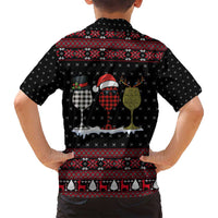 Santa Just Bring Wine Christmas Family Matching Puletasi and Hawaiian Shirt Xmas Holiday Patterns - Wonder Print Shop