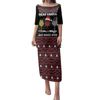 Santa Just Bring Wine Christmas Family Matching Puletasi and Hawaiian Shirt Xmas Holiday Patterns - Wonder Print Shop
