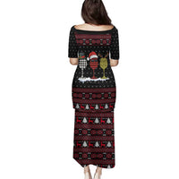 Santa Just Bring Wine Christmas Family Matching Puletasi and Hawaiian Shirt Xmas Holiday Patterns - Wonder Print Shop