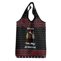 Santa Just Bring Wine Christmas Grocery Bag Xmas Holiday Patterns - Wonder Print Shop