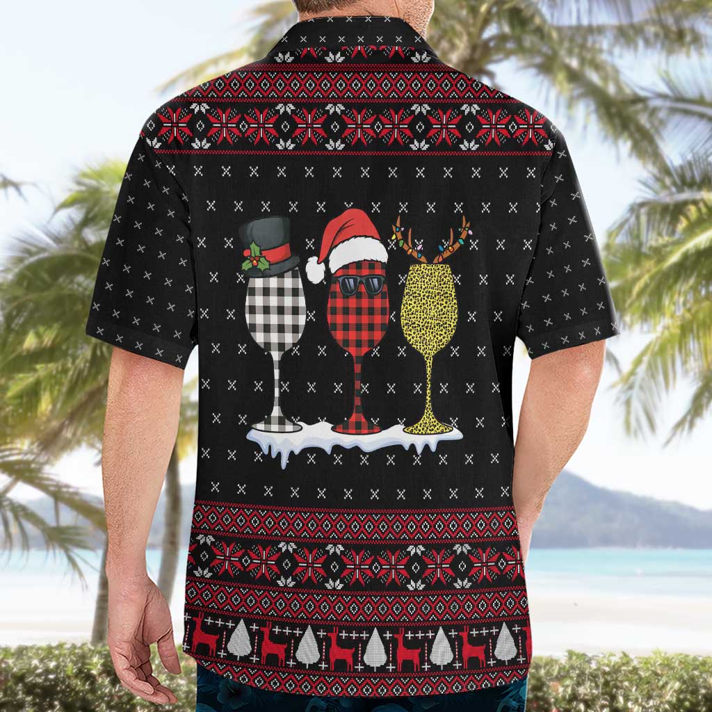 Santa Just Bring Wine Christmas Hawaiian Shirt Xmas Holiday Patterns - Wonder Print Shop