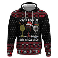 Santa Just Bring Wine Christmas Hoodie Xmas Holiday Patterns - Wonder Print Shop