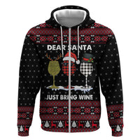 Santa Just Bring Wine Christmas Hoodie Xmas Holiday Patterns - Wonder Print Shop