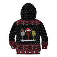 Santa Just Bring Wine Christmas Kid Hoodie Xmas Holiday Patterns - Wonder Print Shop