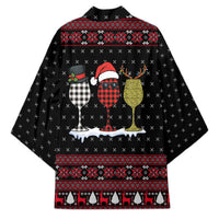 Santa Just Bring Wine Christmas Kimono Xmas Holiday Patterns - Wonder Print Shop
