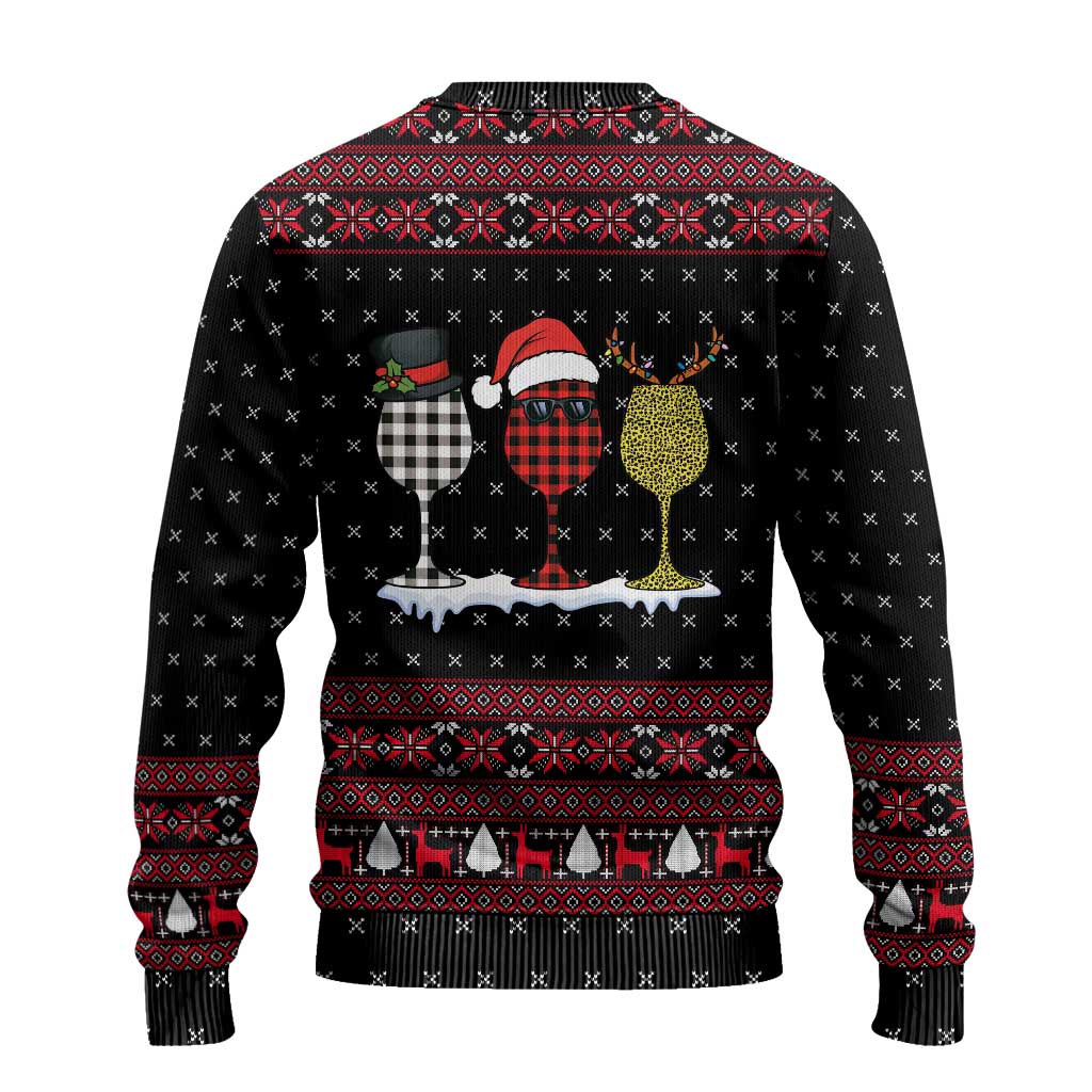 Santa Just Bring Wine Christmas Ugly Christmas Sweater Xmas Holiday Patterns - Wonder Print Shop