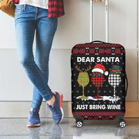 Santa Just Bring Wine Christmas Luggage Cover Xmas Holiday Patterns - Wonder Print Shop