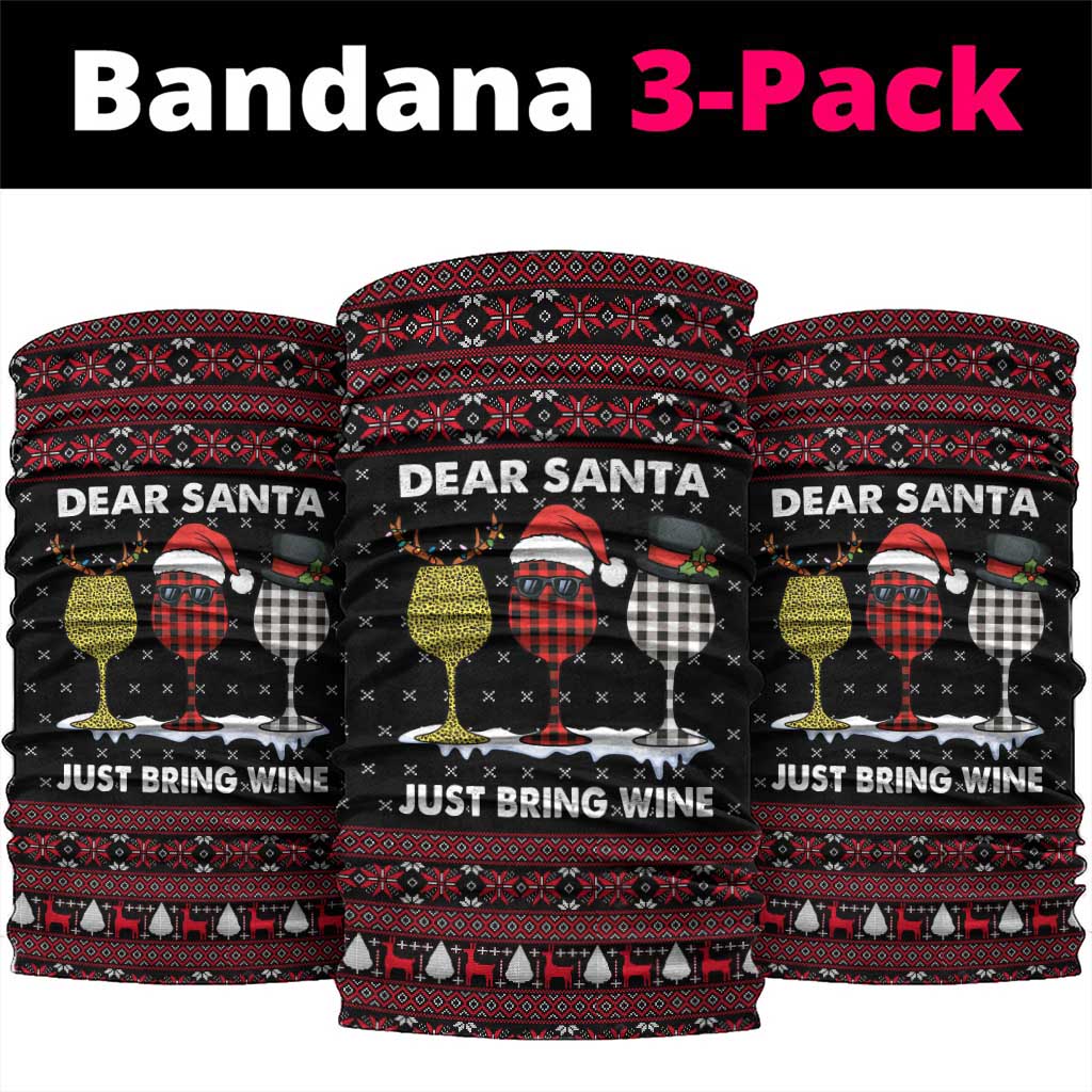 Santa Just Bring Wine Christmas Neck Gaiter Xmas Holiday Patterns - Wonder Print Shop